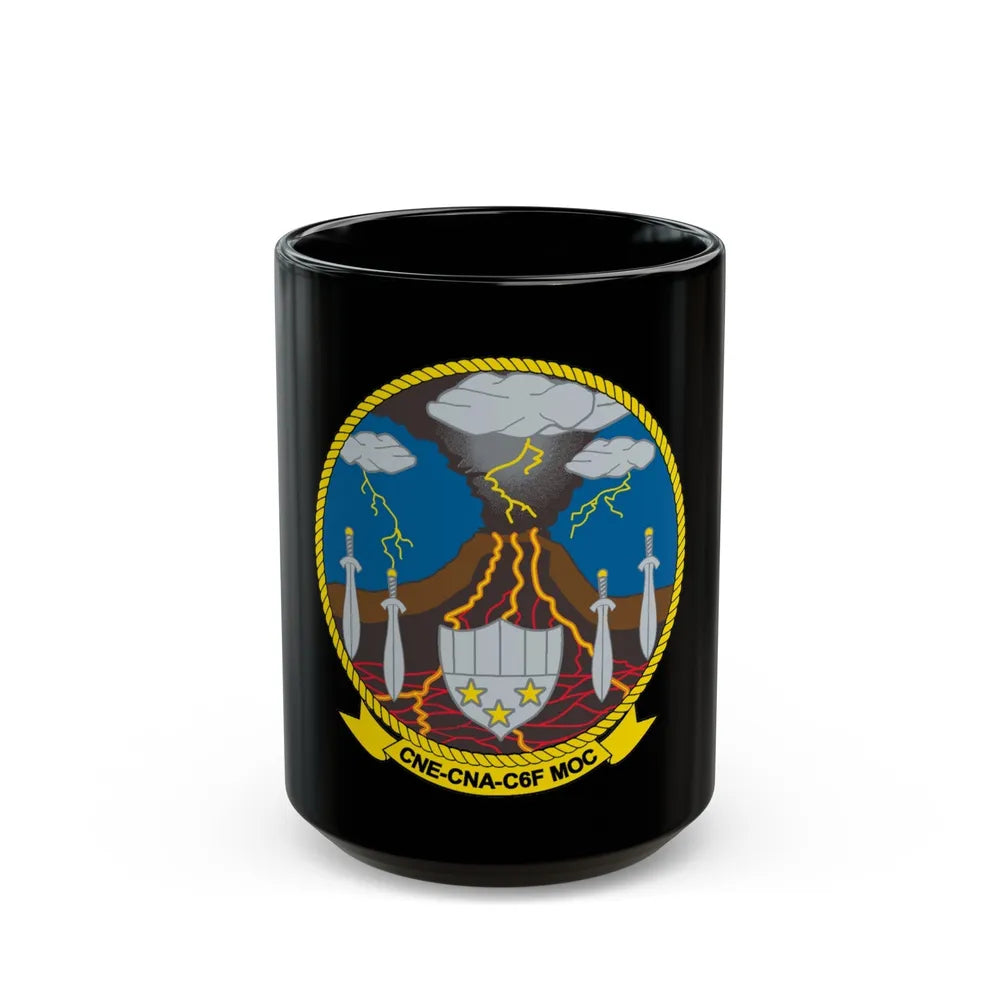 Maritime Operations Center C6F (U.S. Navy) Black Coffee Mug-15oz-Go Mug Yourself