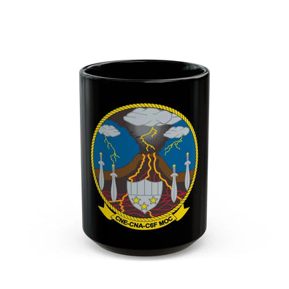 Maritime Operations Center C6F (U.S. Navy) Black Coffee Mug-15oz-Go Mug Yourself