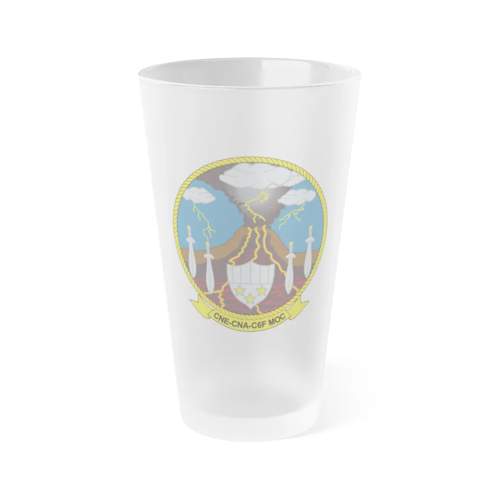 Maritime Operations Center C6F (U.S. Navy) Frosted Pint Glass 16oz-Go Mug Yourself