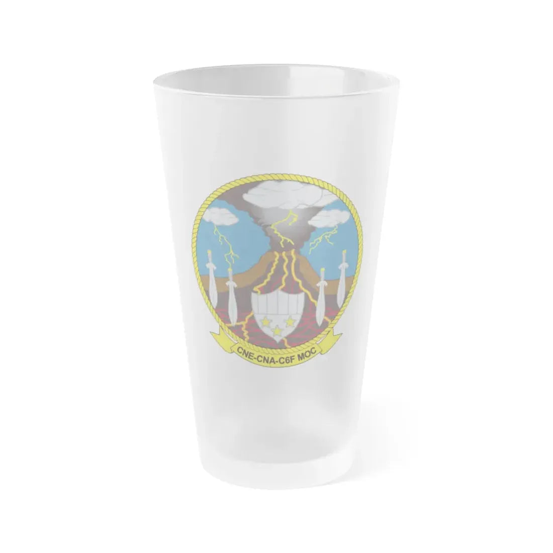Maritime Operations Center C6F (U.S. Navy) Frosted Pint Glass 16oz Default Title - Go Mug Yourself