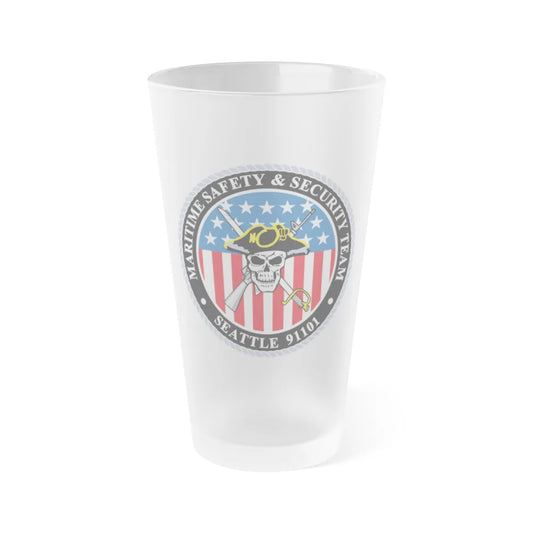 Maritime Safety & Security Team Seattle MSST (U.S. Coast Guard) Frosted Pint Glass 16oz-Go Mug Yourself