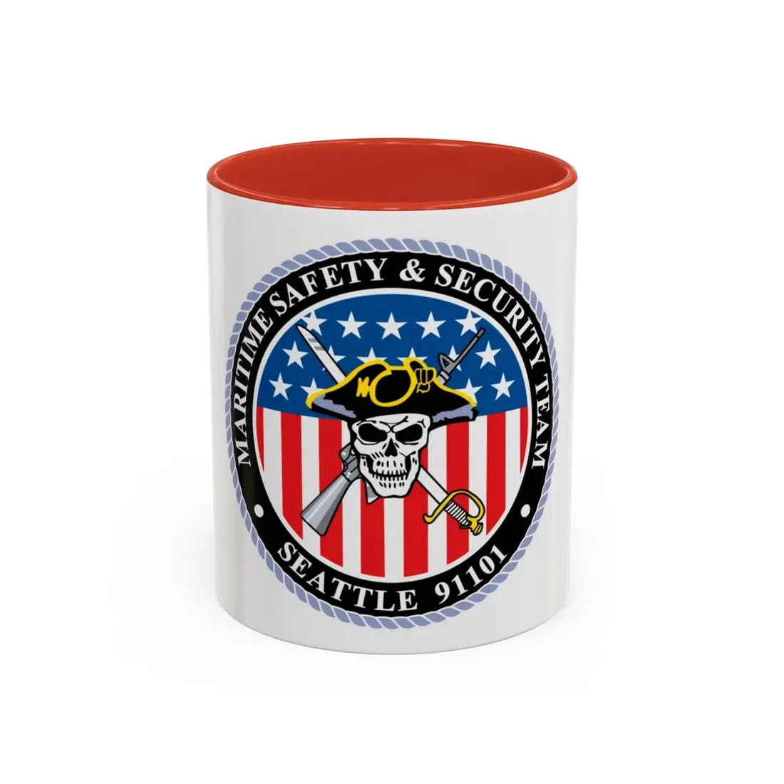 Maritime Safety & Security Team Seattle MSST (U.S. Coast Guard) Accent Coffee Mug 11oz Red - Go Mug Yourself