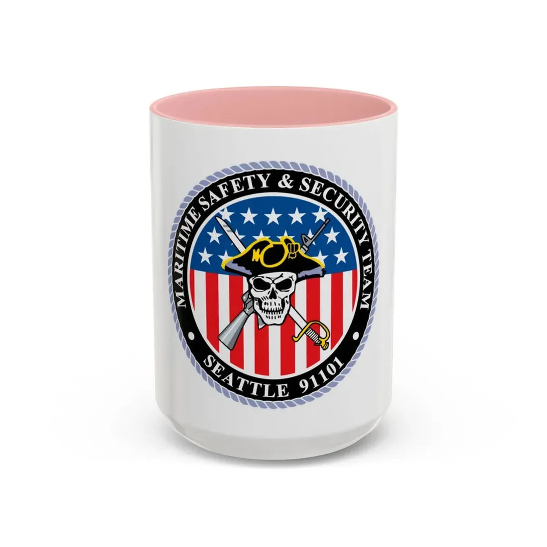 Maritime Safety & Security Team Seattle MSST (U.S. Coast Guard) Accent Coffee Mug 15oz Pink - Go Mug Yourself