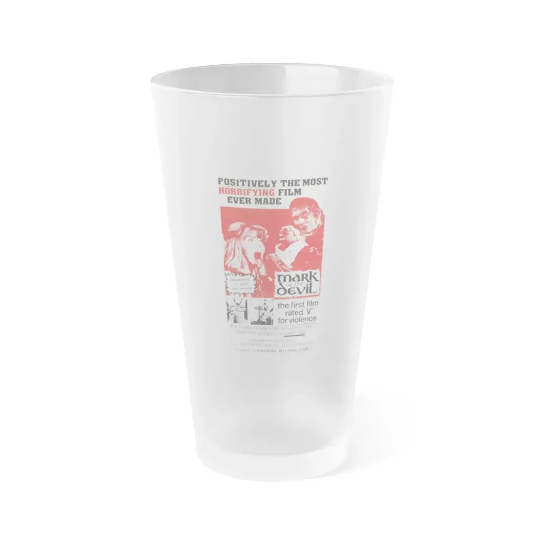 MARK OF THE DEVIL 1970 Movie Poster - Frosted Pint Glass 16oz Default Title - Go Mug Yourself