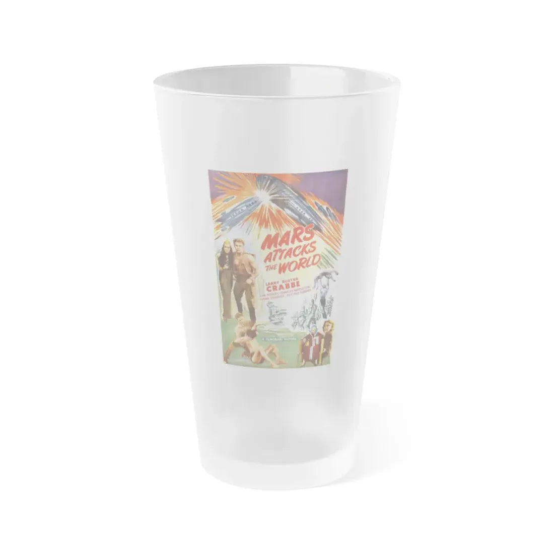 MARS ATTACKS THE WORLD 1938 Movie Poster - Frosted Pint Glass 16oz Default Title - Go Mug Yourself