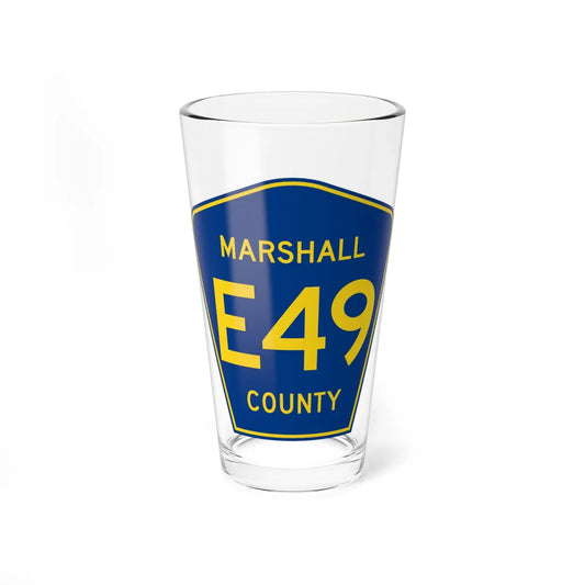 Marshall County Route E49 IA (Iowa) (Road Sign) Pint Glss 16oz 16oz - Go Mug Yourself