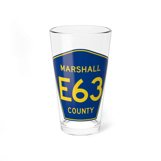 Marshall County Route E63 IA (Iowa) (Road Sign) Pint Glss 16oz 16oz - Go Mug Yourself