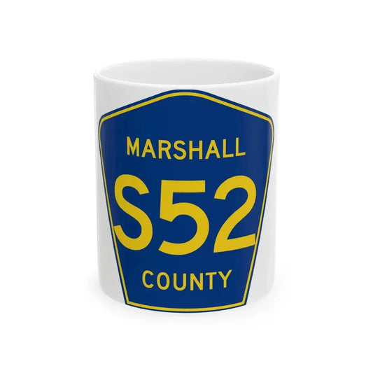 Marshall County Route S52 IA (Iowa) (Road Sign) White Coffee Mug 11oz - Go Mug Yourself