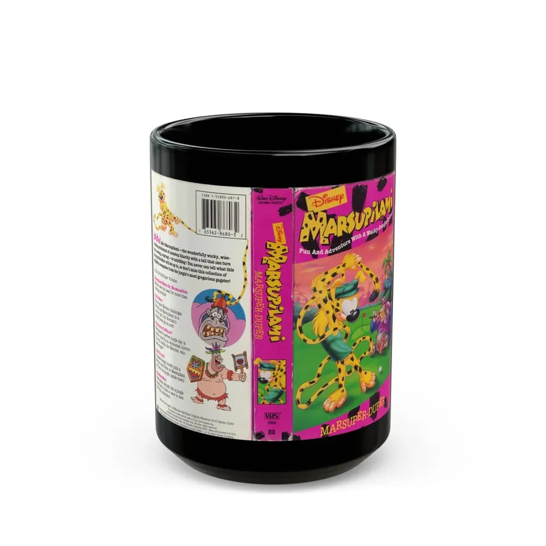 Marsupilami Marsuper Duper (VHS COVER) - Black Coffee Mug 15oz - Go Mug Yourself