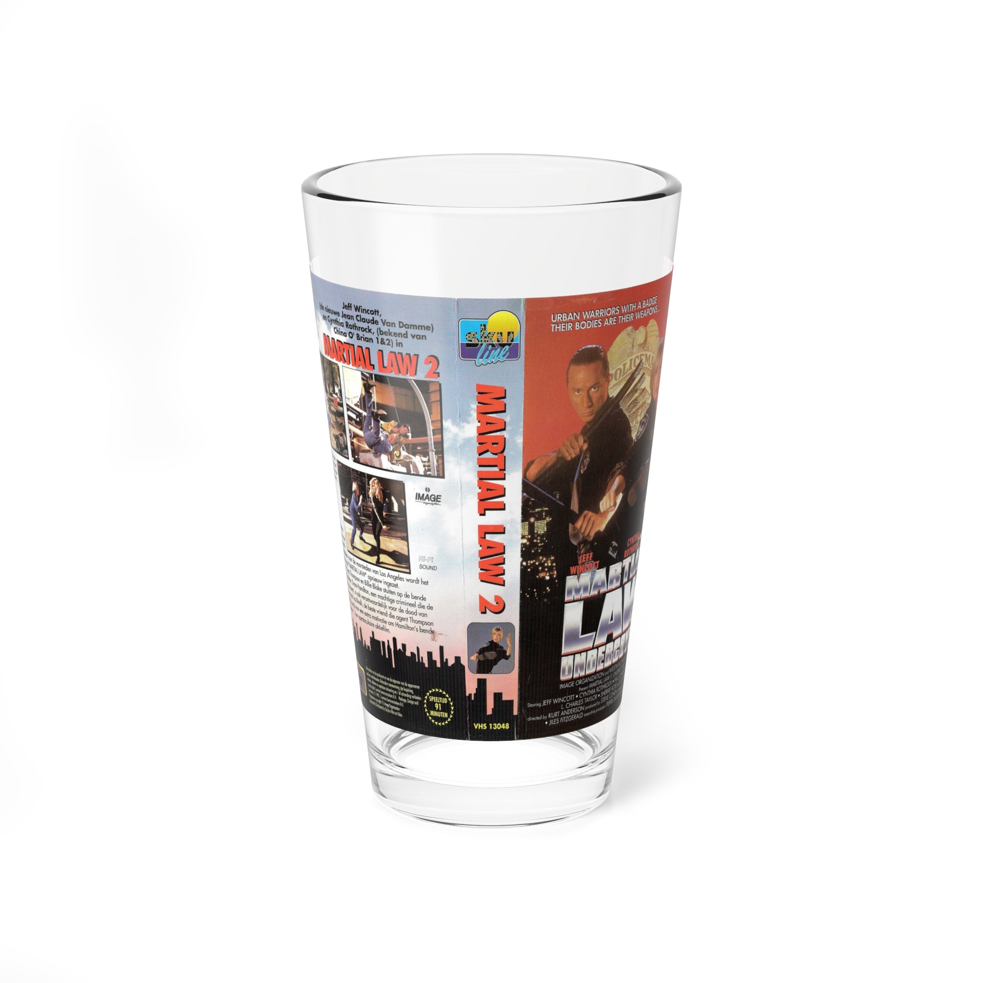 MARTIAL LAW 2 UNDERCOVER (VHS COVER) Pint Glass 16oz-16oz-Go Mug Yourself