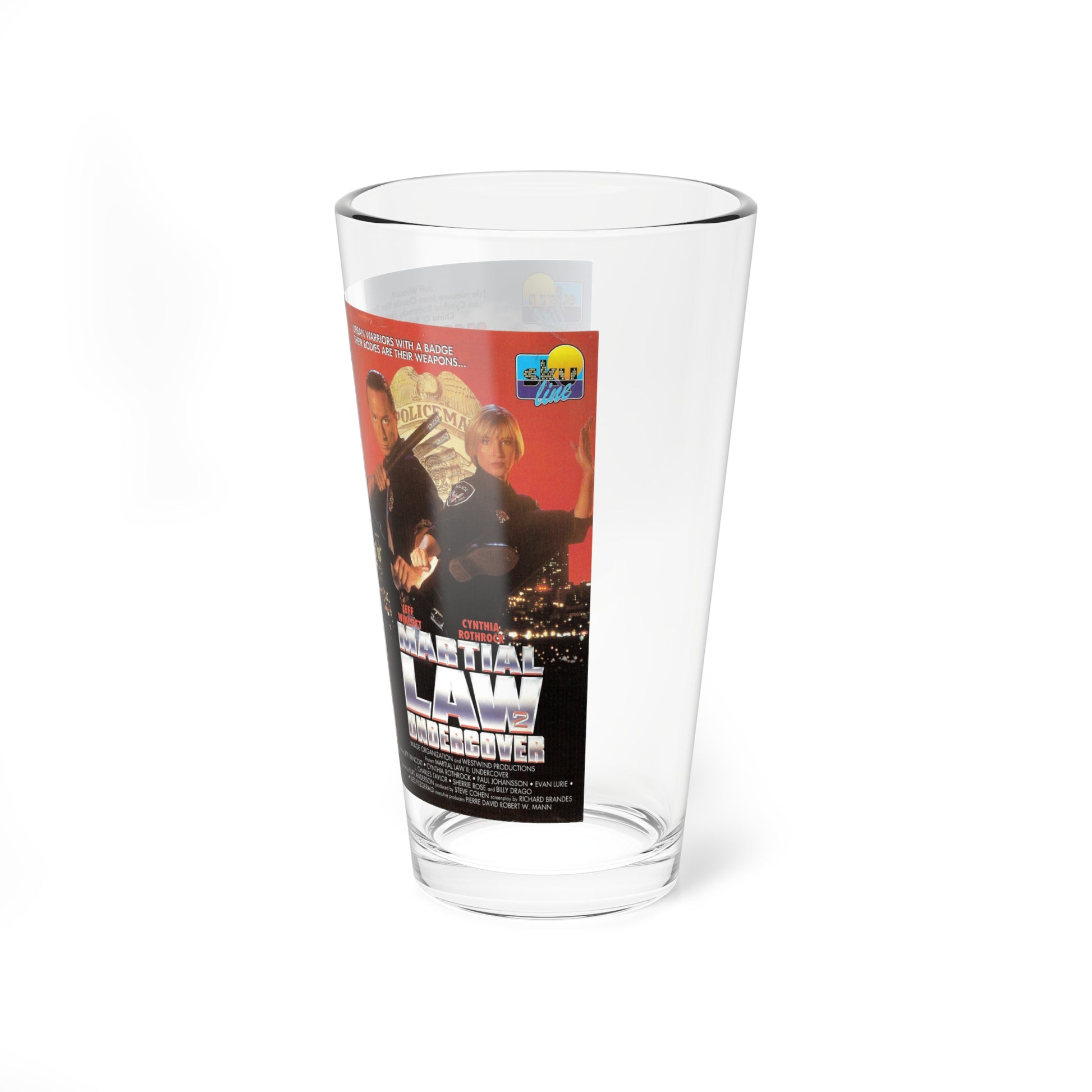 MARTIAL LAW 2 UNDERCOVER (VHS COVER) Pint Glass 16oz-Go Mug Yourself