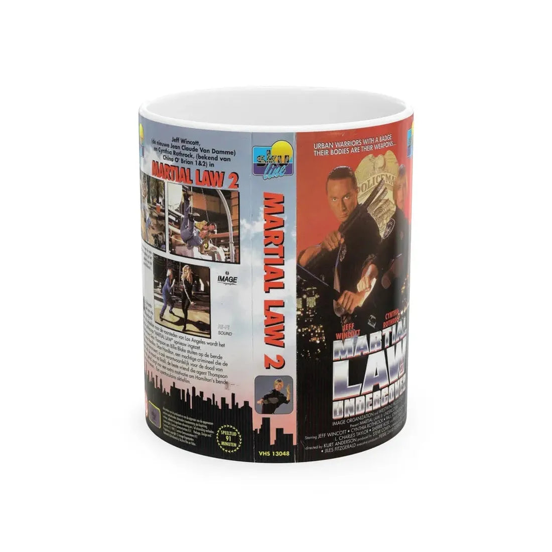 MARTIAL LAW 2 UNDERCOVER (VHS COVER) - White Coffee Mug 11oz - Go Mug Yourself