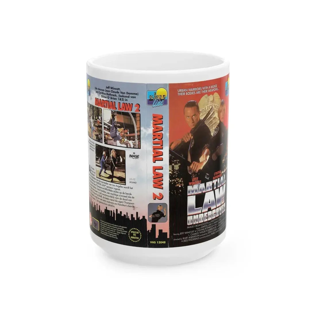 MARTIAL LAW 2 UNDERCOVER (VHS COVER) - White Coffee Mug 15oz - Go Mug Yourself