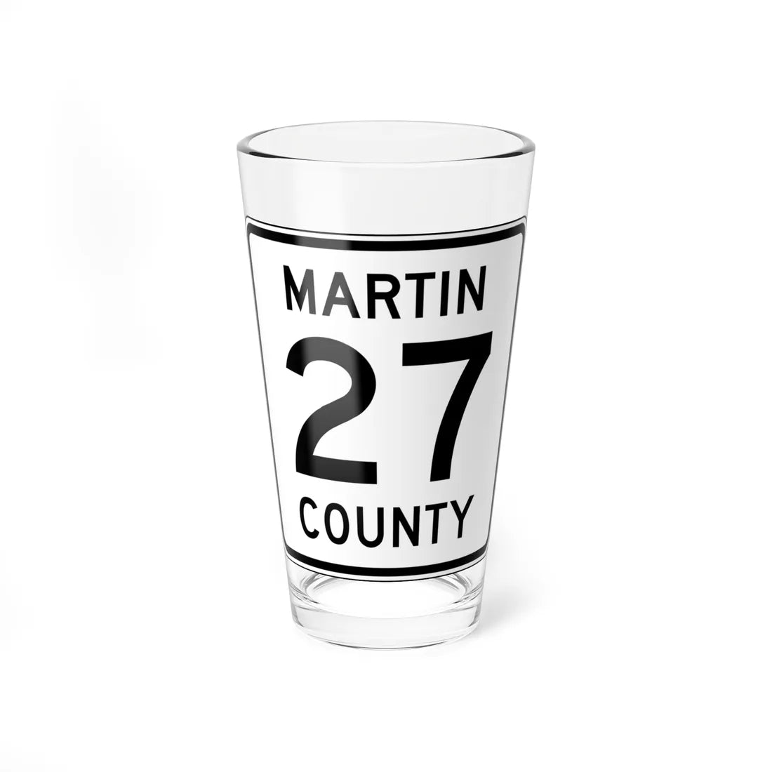 Martin County Route 27 MN (Minnesota) (Road Sign) Pint Glass 16oz 16oz - Go Mug Yourself