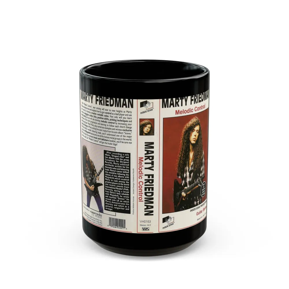 MARTY FRIEDMAN MELODIC CONTROL (VHS COVER) - Black Coffee Mug-15oz-Go Mug Yourself