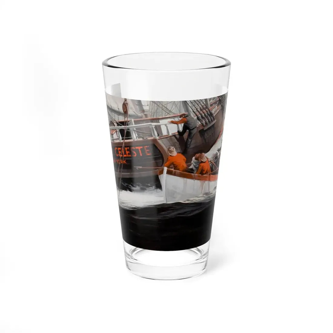 Mary Celeste, men's adventure magazine story illustration (Magazine Illustration) Pint Glass 16oz 16oz - Go Mug Yourself