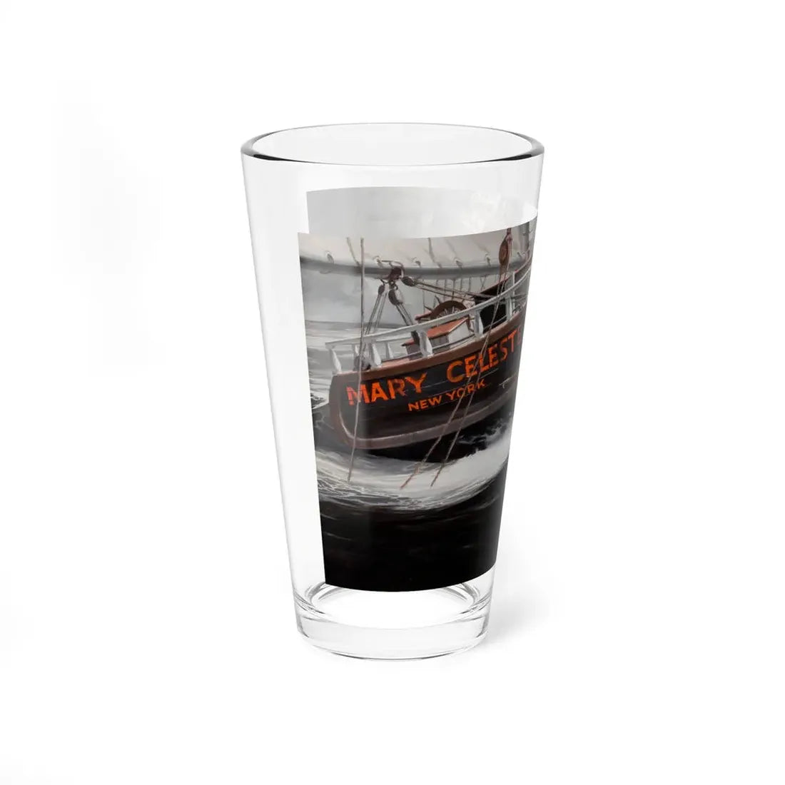 Mary Celeste, men's adventure magazine story illustration (Magazine Illustration) Pint Glass 16oz - Go Mug Yourself