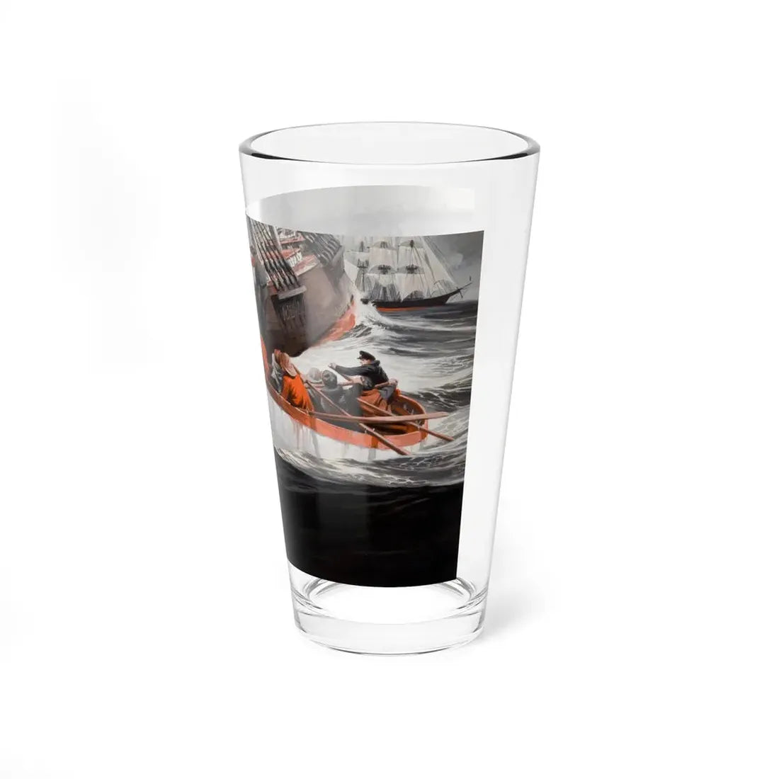 Mary Celeste, men's adventure magazine story illustration (Magazine Illustration) Pint Glass 16oz - Go Mug Yourself