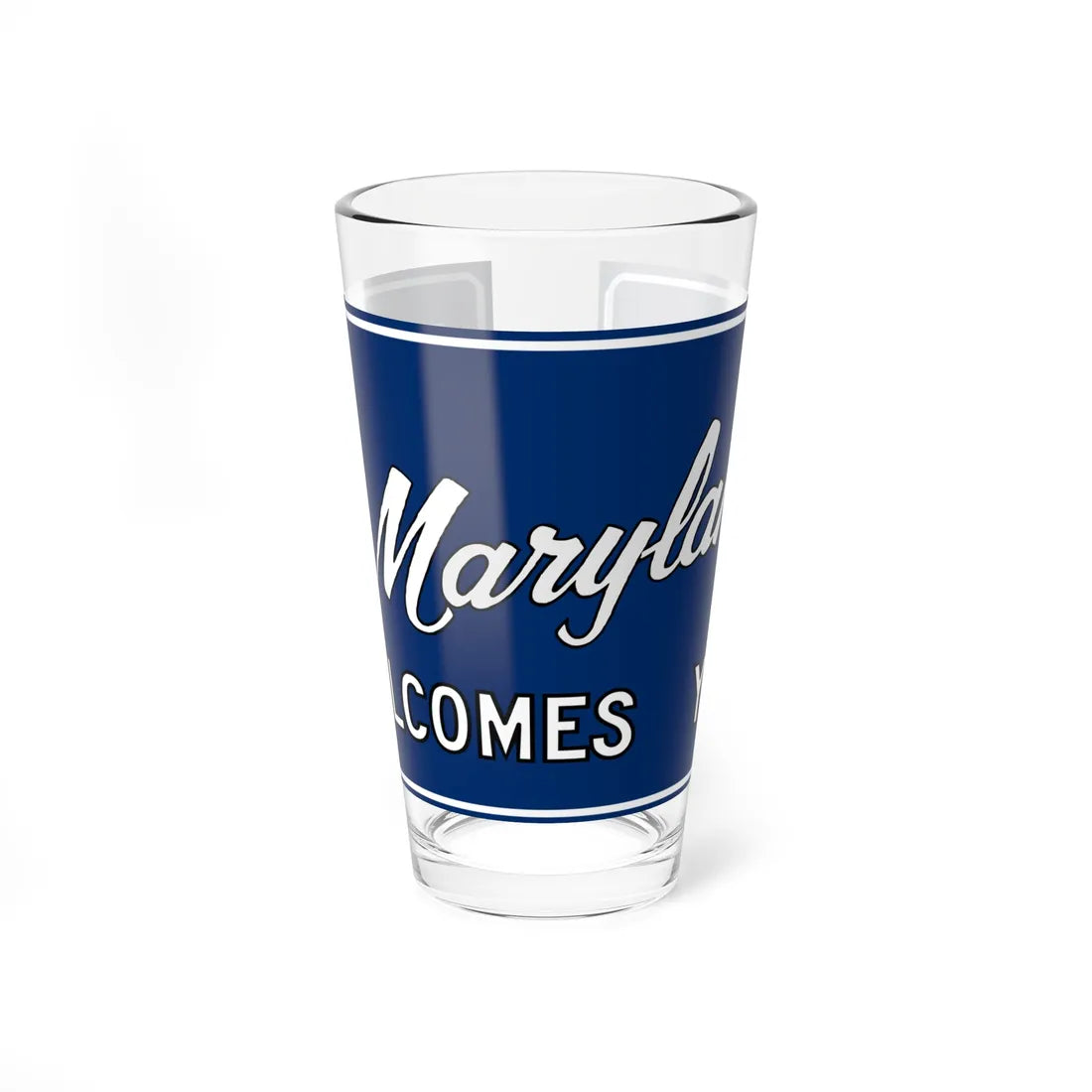 Maryland Welcomes You road sign c. October 1981 (Maryland) (Road Sign) Pint Glass 16oz 16oz - Go Mug Yourself