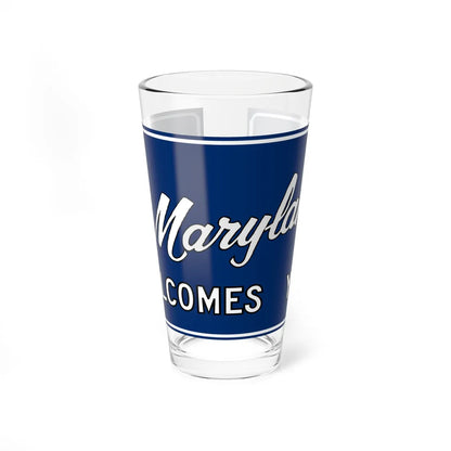 Maryland Welcomes You road sign c. October 1981 (Maryland) (Road Sign) Pint Glass 16oz 16oz - Go Mug Yourself