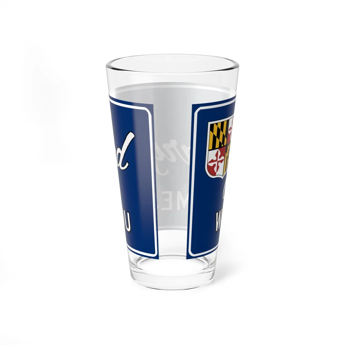 Maryland Welcomes You road sign c. October 1981 (Maryland) (Road Sign) Pint Glass 16oz - Go Mug Yourself