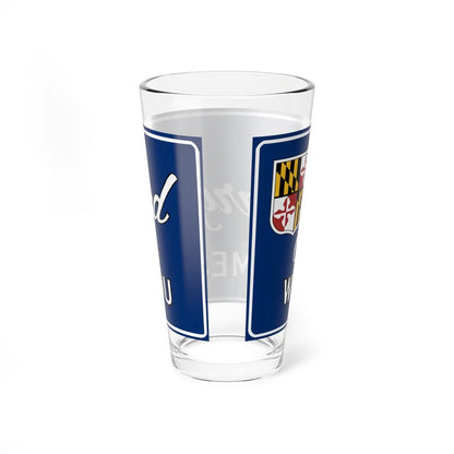 Maryland Welcomes You road sign c. October 1981 (Maryland) (Road Sign) Pint Glass 16oz - Go Mug Yourself