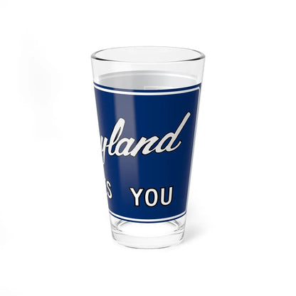 Maryland Welcomes You road sign c. October 1981 (Maryland) (Road Sign) Pint Glass 16oz - Go Mug Yourself