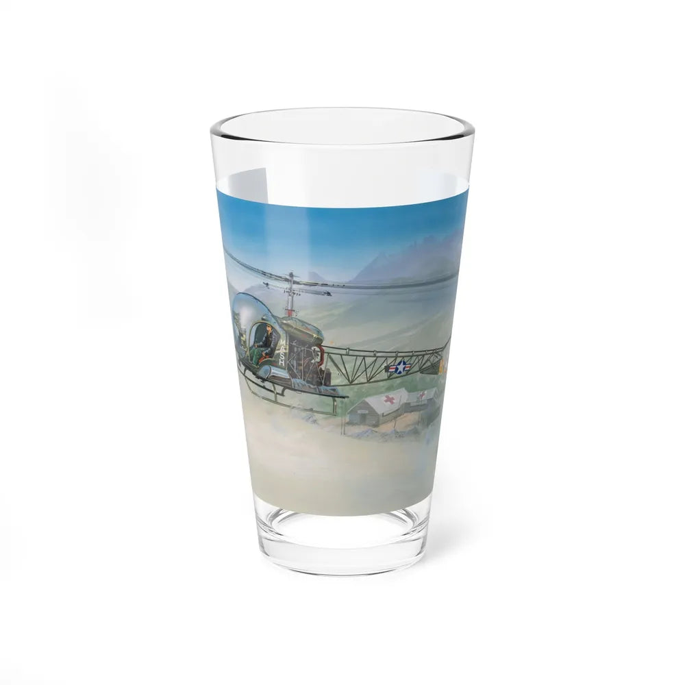 MASH Helicopter Model (Magazine Illustration) Pint Glass 16oz-16oz-Go Mug Yourself