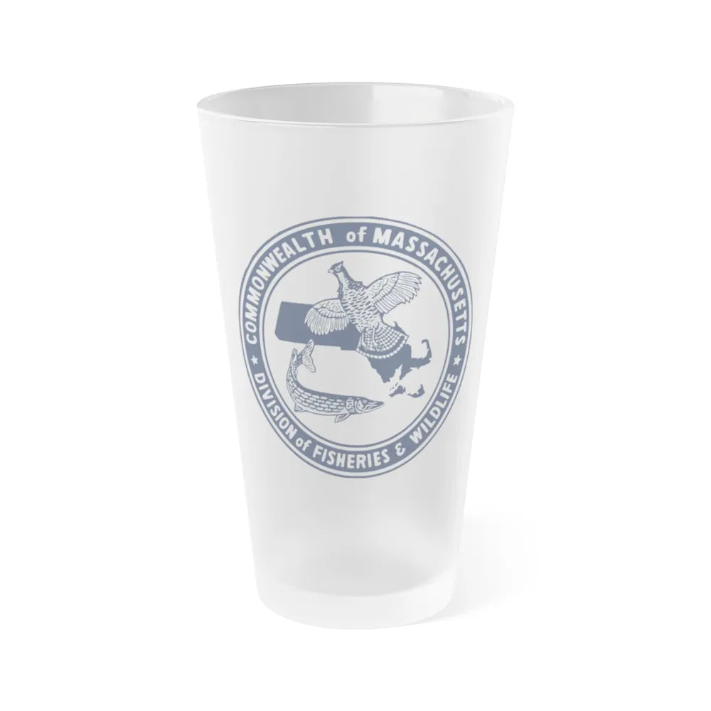 Massachusetts Fish and Wildlife - Frosted Pint Glass 16oz-16oz-Frosted-Go Mug Yourself