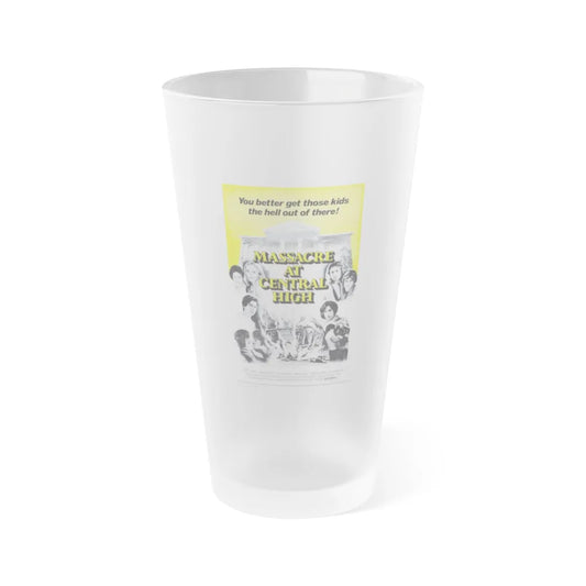 MASSACRE AT CENTRAL HIGH 1976 Movie Poster - Frosted Pint Glass 16oz-16oz-Frosted-Go Mug Yourself