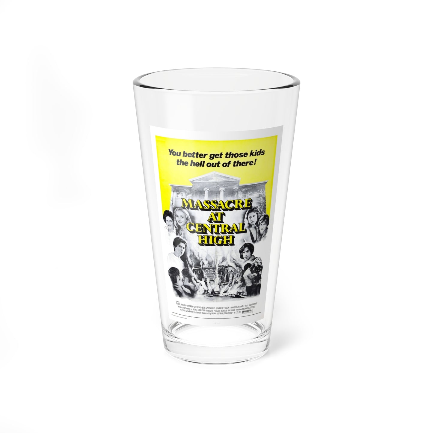 MASSACRE AT CENTRAL HIGH 1976 Movie Poster - Pint Glass 16oz-16oz-Go Mug Yourself