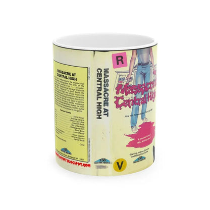 MASSACRE AT CENTRAL HIGH HORROR (VHS COVER) - White Coffee Mug 11oz - Go Mug Yourself