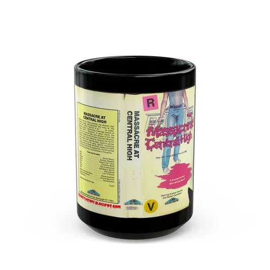 MASSACRE AT CENTRAL HIGH (VHS COVER) - Black Coffee Mug 15oz - Go Mug Yourself