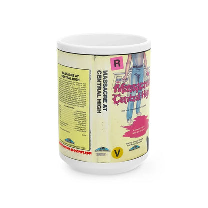 MASSACRE AT CENTRAL HIGH (VHS COVER) - White Coffee Mug 15oz - Go Mug Yourself