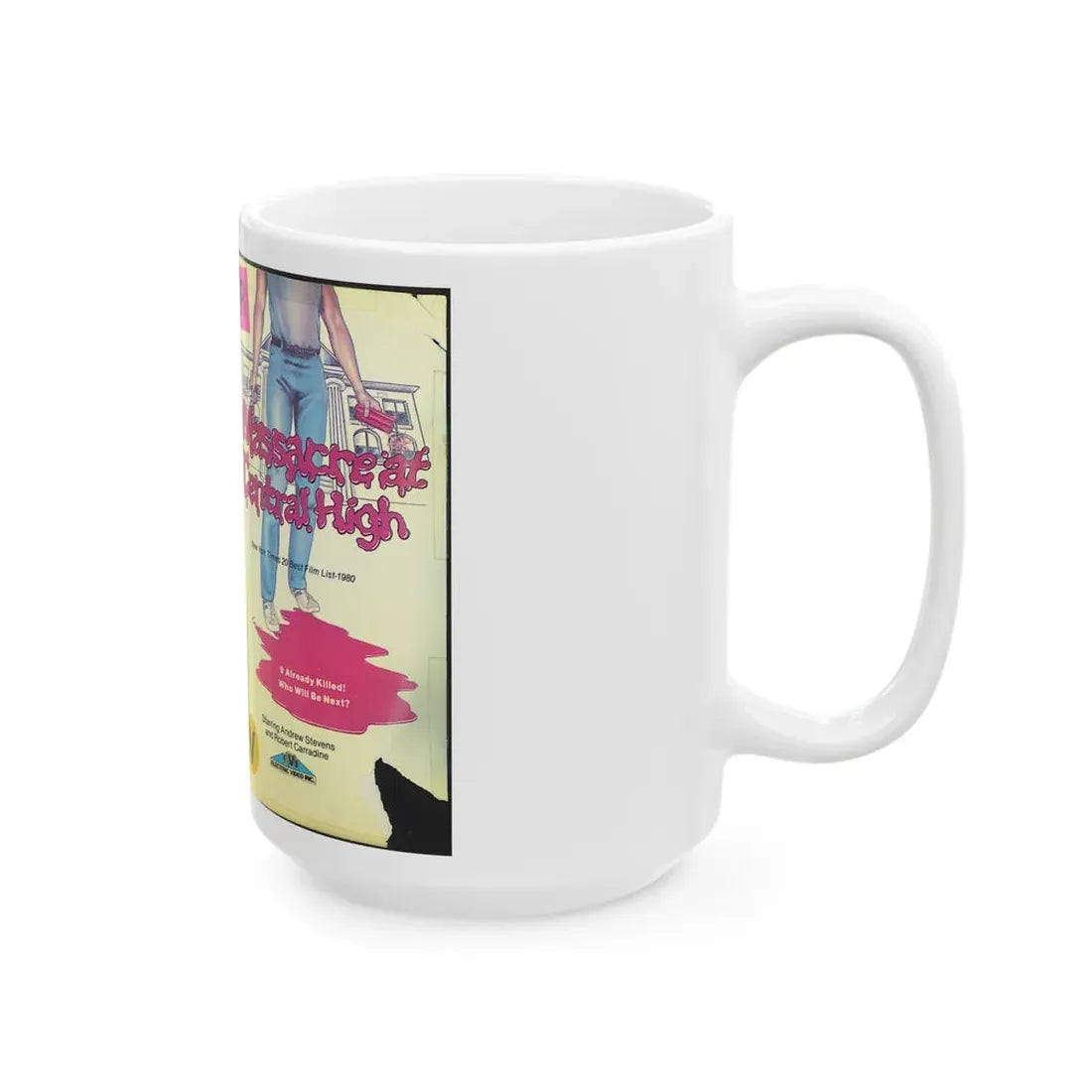 MASSACRE AT CENTRAL HIGH (VHS COVER) - White Coffee Mug - Go Mug Yourself