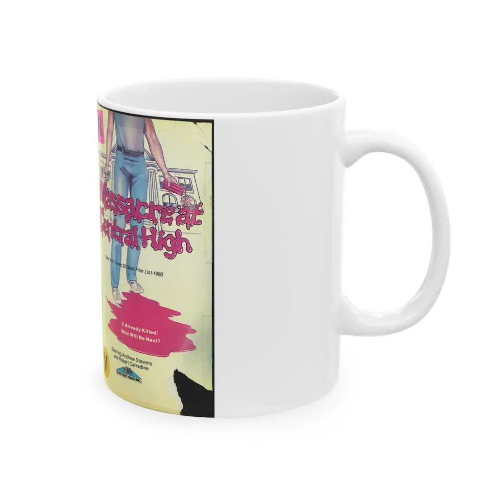 MASSACRE AT CENTRAL HIGH (VHS COVER) - White Coffee Mug-Go Mug Yourself