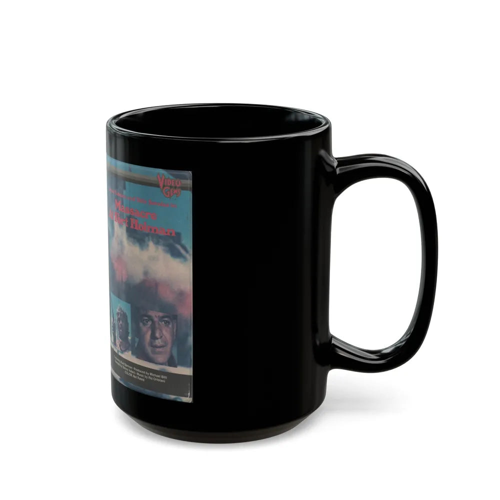 MASSACRE AT FORT HOLMAN (VHS COVER) - Black Coffee Mug-Go Mug Yourself