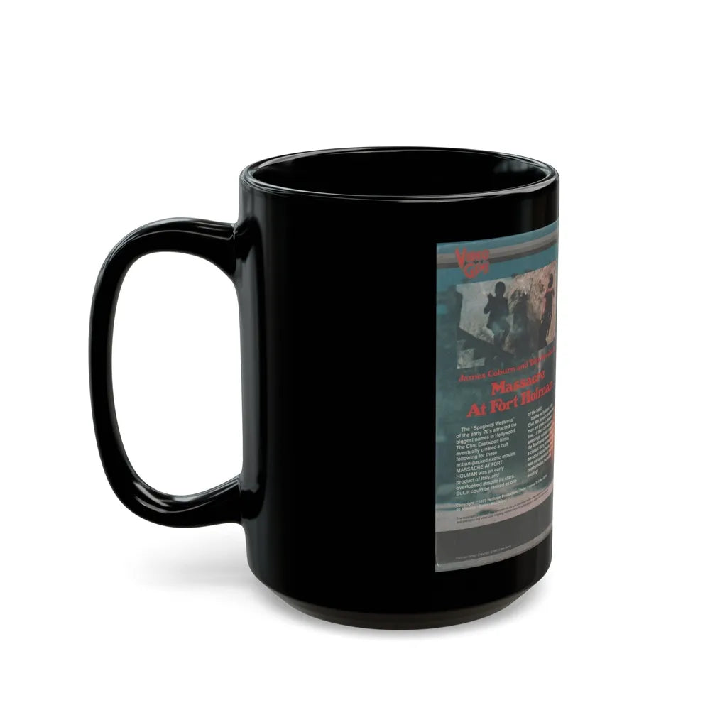 MASSACRE AT FORT HOLMAN (VHS COVER) - Black Coffee Mug-Go Mug Yourself