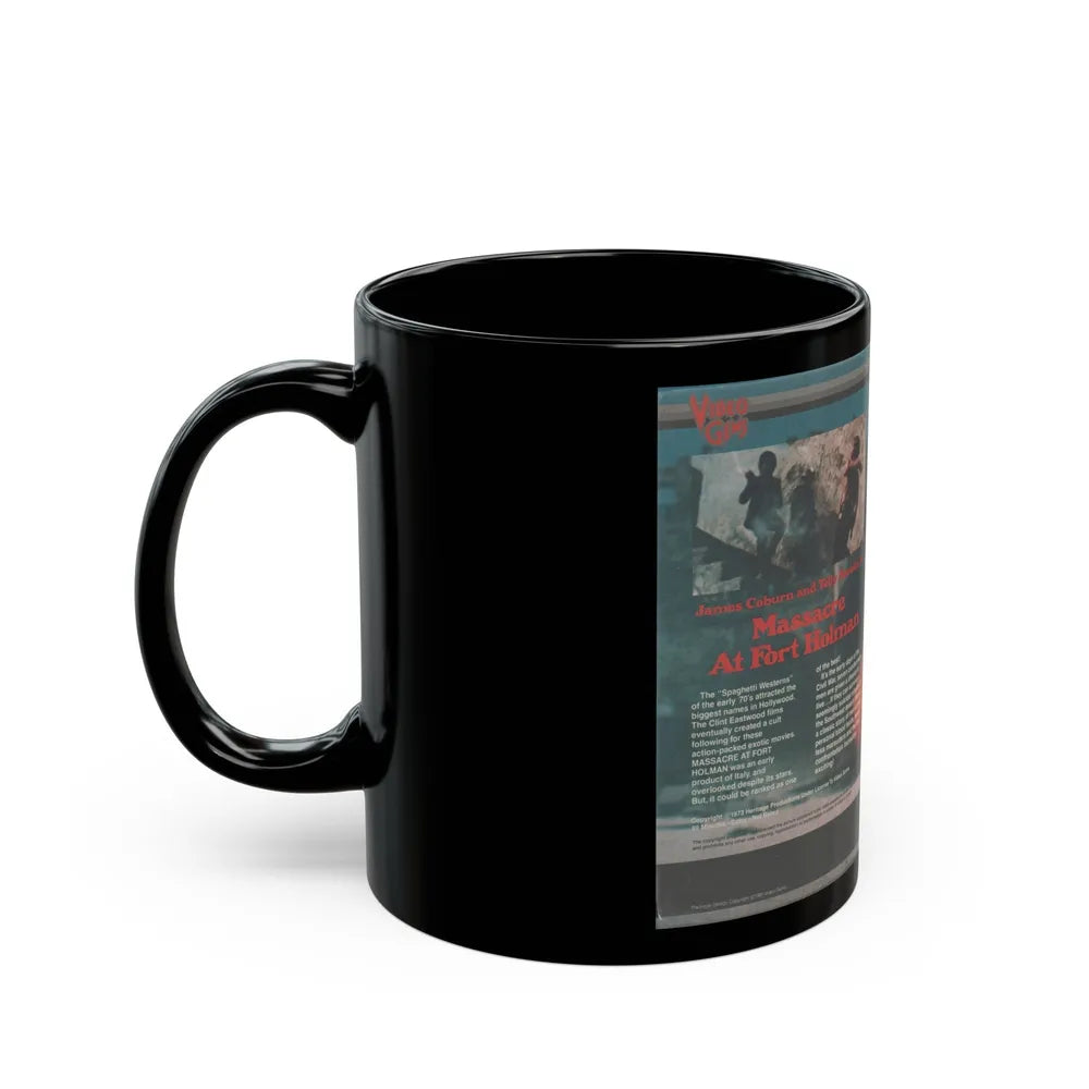 MASSACRE AT FORT HOLMAN (VHS COVER) - Black Coffee Mug-Go Mug Yourself