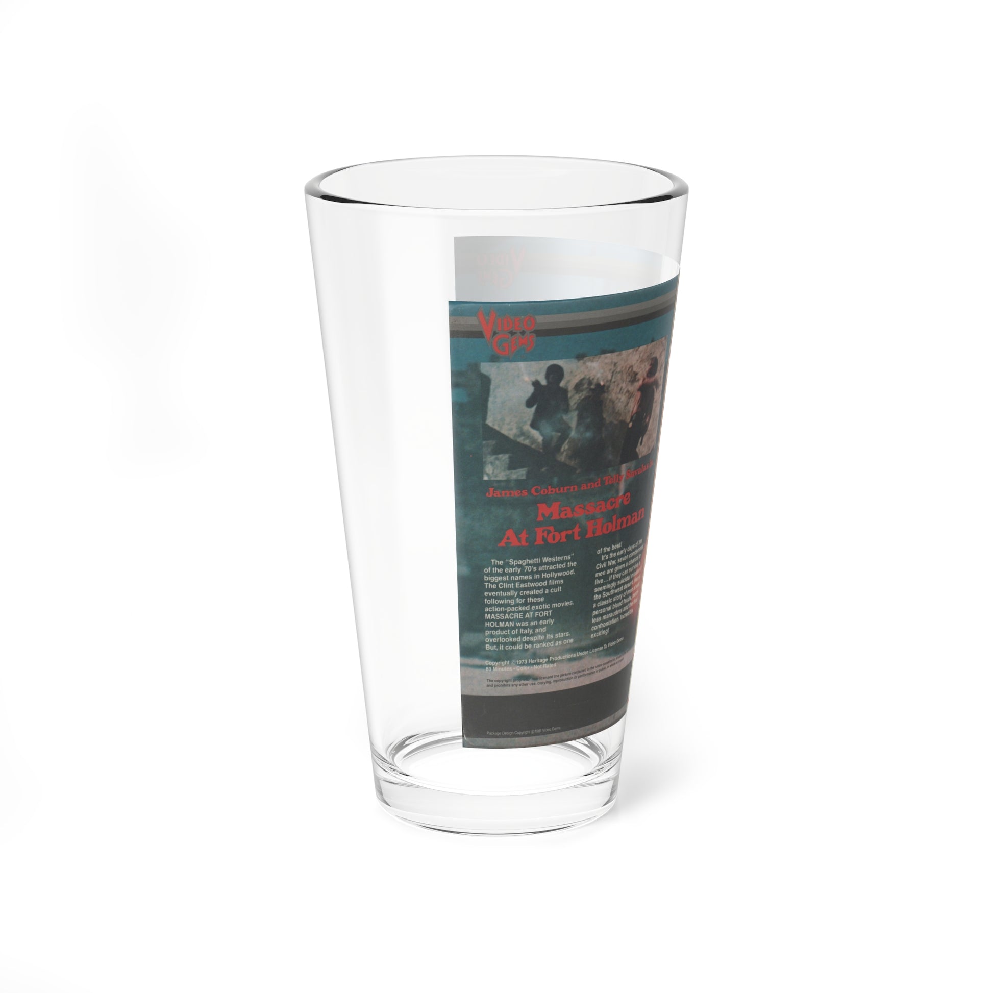 MASSACRE AT FORT HOLMAN (VHS COVER) Pint Glass 16oz-Go Mug Yourself