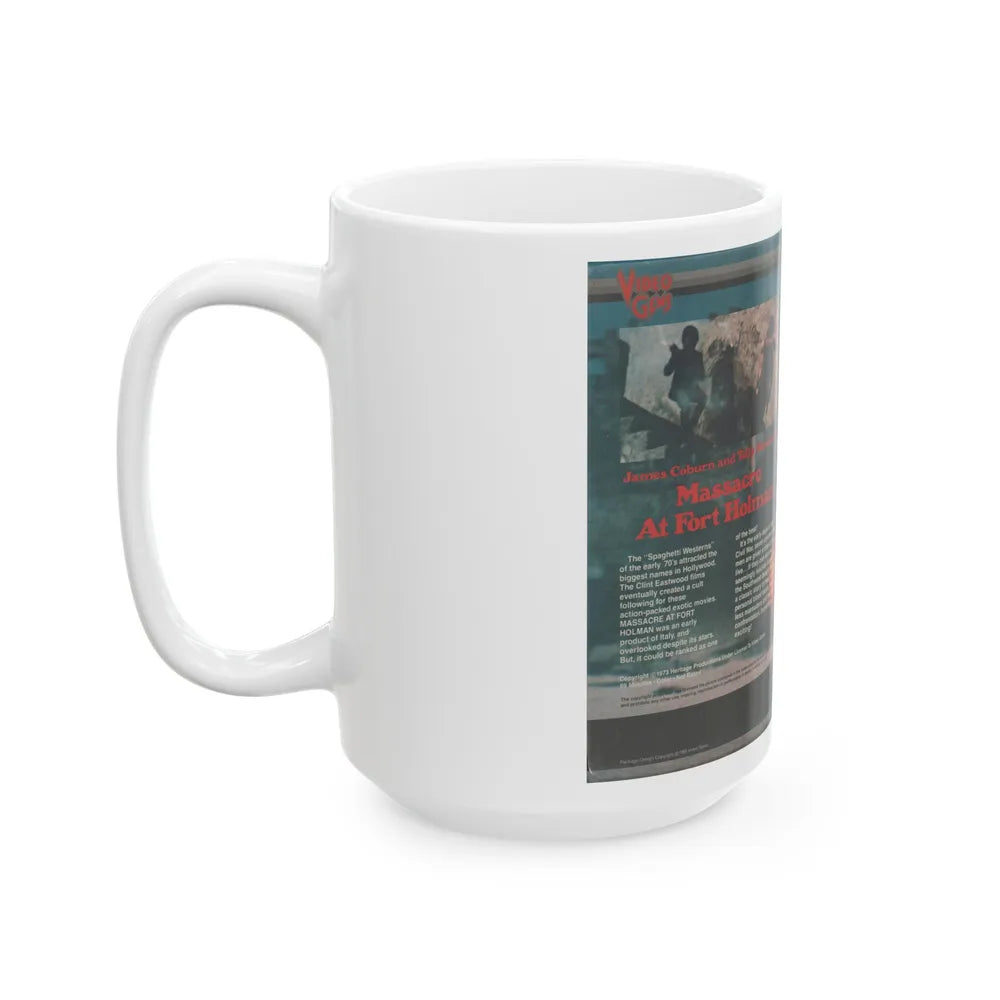 MASSACRE AT FORT HOLMAN (VHS COVER) - White Coffee Mug-Go Mug Yourself