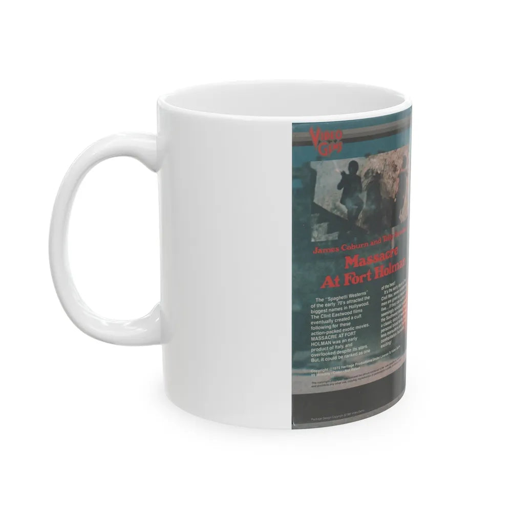 MASSACRE AT FORT HOLMAN (VHS COVER) - White Coffee Mug-Go Mug Yourself