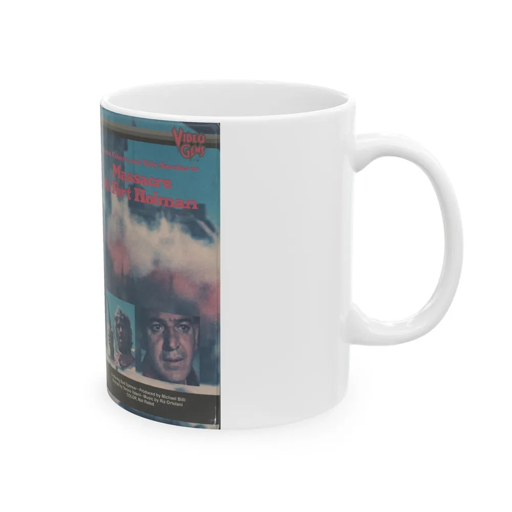 MASSACRE AT FORT HOLMAN (VHS COVER) - White Coffee Mug-Go Mug Yourself