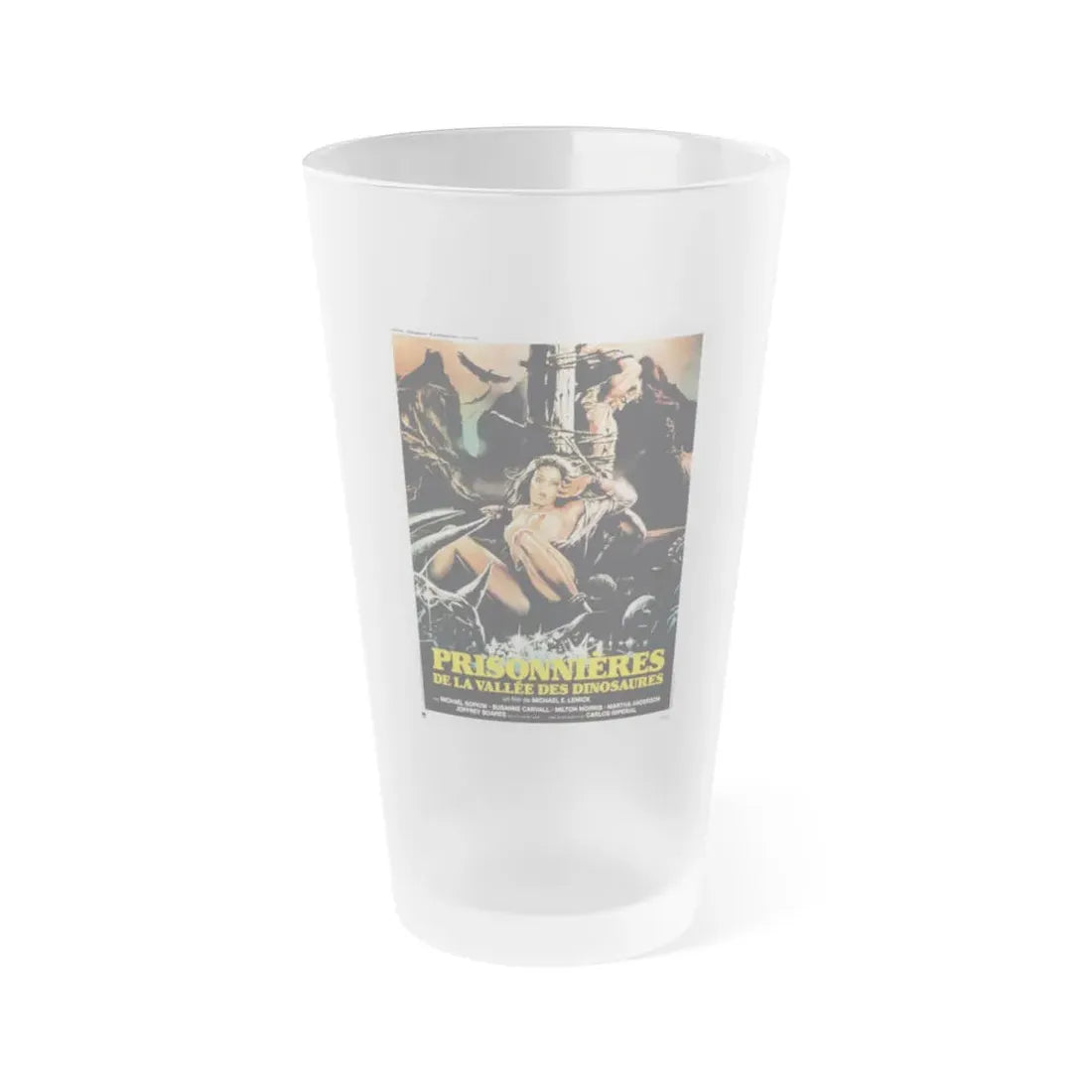 MASSACRE IN DINOSAUR VALLEY (2) 1985 Movie Poster - Frosted Pint Glass 16oz Default Title - Go Mug Yourself
