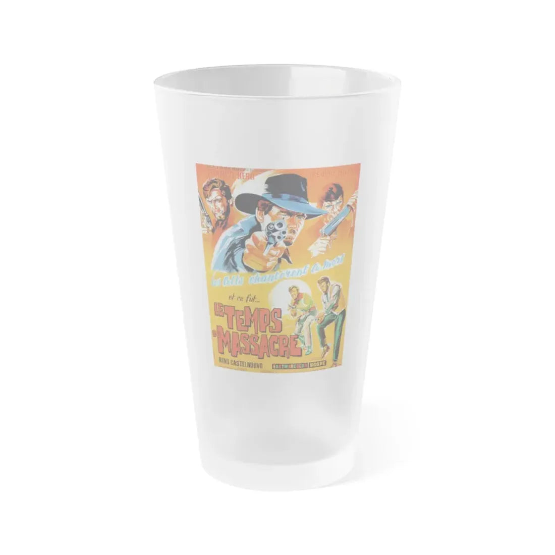 MASSACRE TIME (3) 1966 Movie Poster - Frosted Pint Glass 16oz 16oz Frosted - Go Mug Yourself