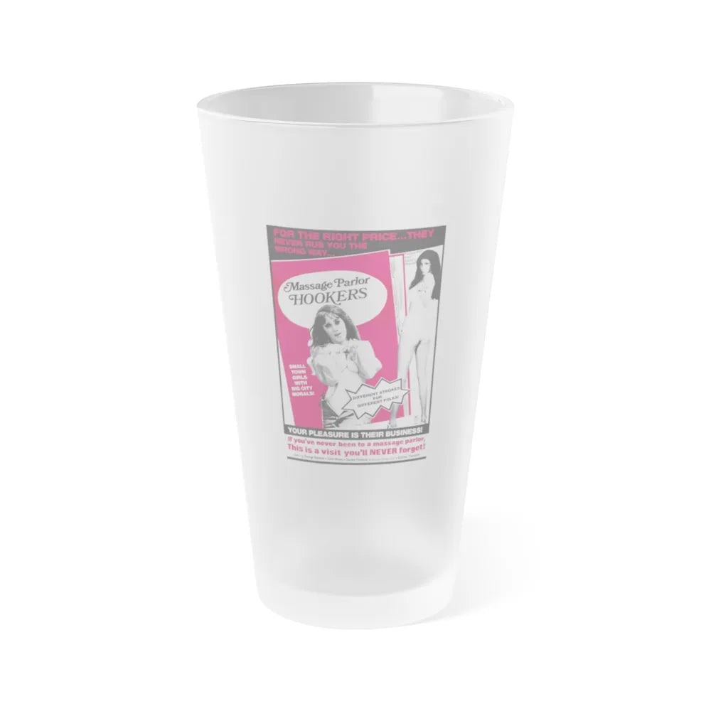 MASSAGE PARLOR HOOKERS 1972 Movie Poster - Frosted Pint Glass 16oz-16oz-Frosted-Go Mug Yourself