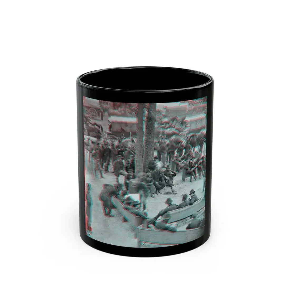 Massaponax Church, Va.  Council Of War   Gen. Ulysses S. Grant Examining Map Held By Gen. George G. Meade During The Civil War (U.S. Civil War) Black Coffee Mug 11oz - Go Mug Yourself
