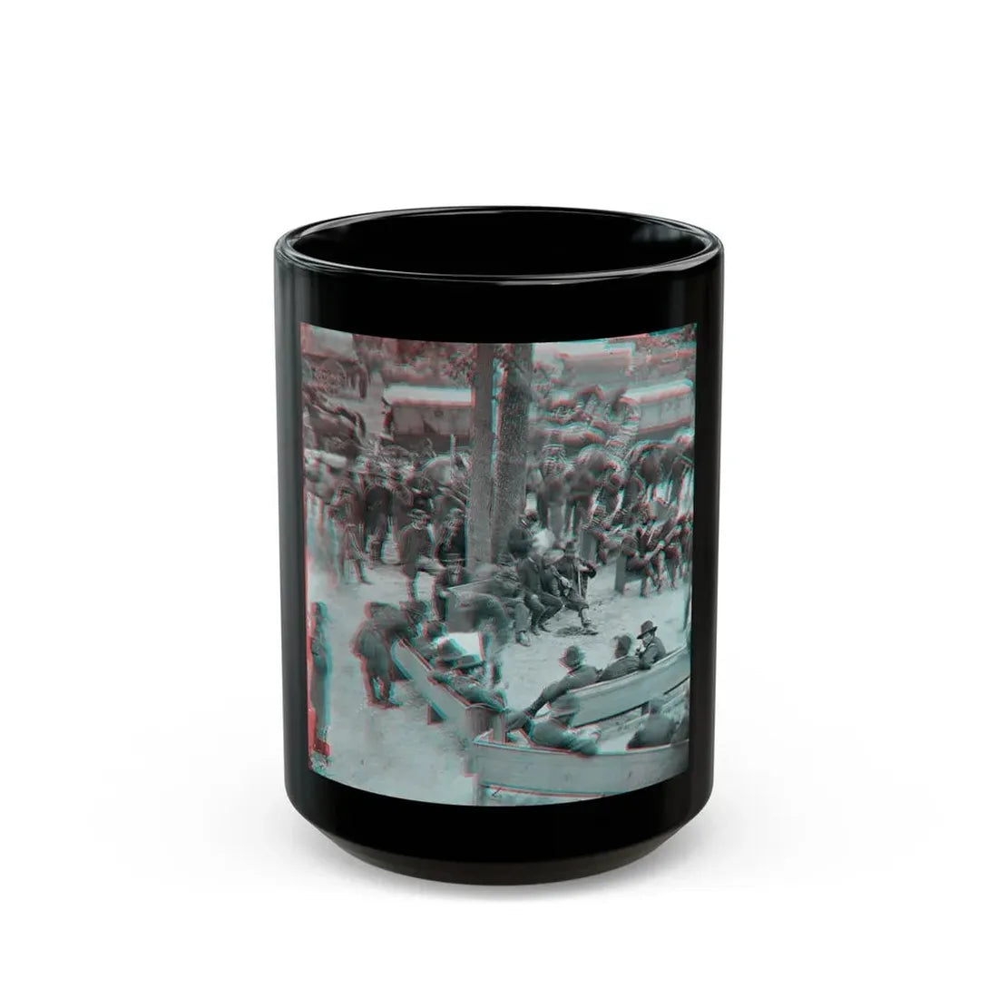 Massaponax Church, Va.  Council Of War   Gen. Ulysses S. Grant Examining Map Held By Gen. George G. Meade During The Civil War (U.S. Civil War) Black Coffee Mug 15oz - Go Mug Yourself