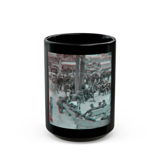 Massaponax Church, Va.  Council Of War   Gen. Ulysses S. Grant Examining Map Held By Gen. George G. Meade During The Civil War (U.S. Civil War) Black Coffee Mug 15oz - Go Mug Yourself