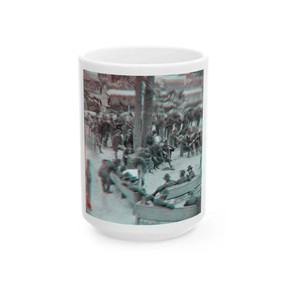 Massaponax Church, Va.  Council Of War   Gen. Ulysses S. Grant Examining Map Held By Gen. George G. Meade During The Civil War (U.S. Civil War) White Coffee Mug 15oz - Go Mug Yourself